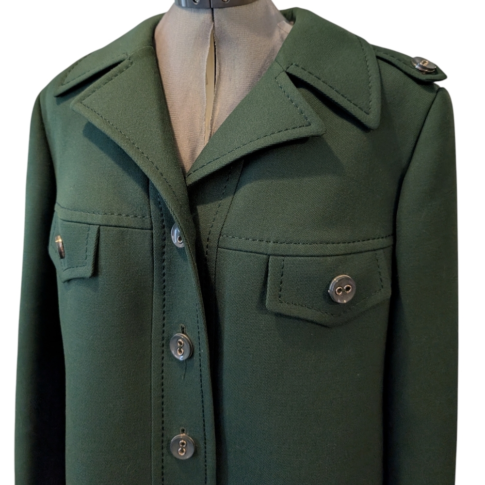 70s Vintage Rare green Womens German Reine‎ Schur-Wolle Pure Wool Jacket